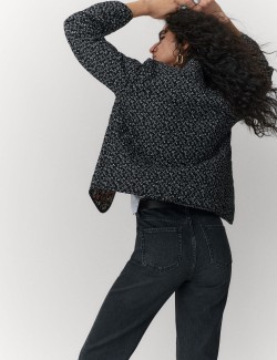 Prošívaná oboustranná bunda z čisté bavlny s potiskem