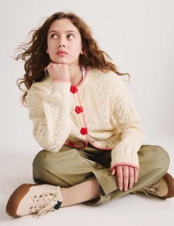 Pure Cotton Rose Cardigan (6-16 Years)