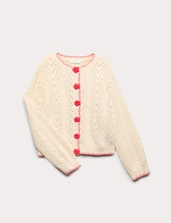 Pure Cotton Rose Cardigan (6-16 Years)