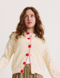 Pure Cotton Rose Cardigan (6-16 Years)