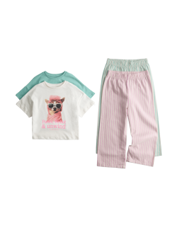 2 Pack Pure Cotton Dog Graphic Pyjama Sets (1-8 Yrs)