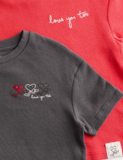 2 Pack Pure Cotton Heart Shortie Pyjama Sets (1-16 Years)