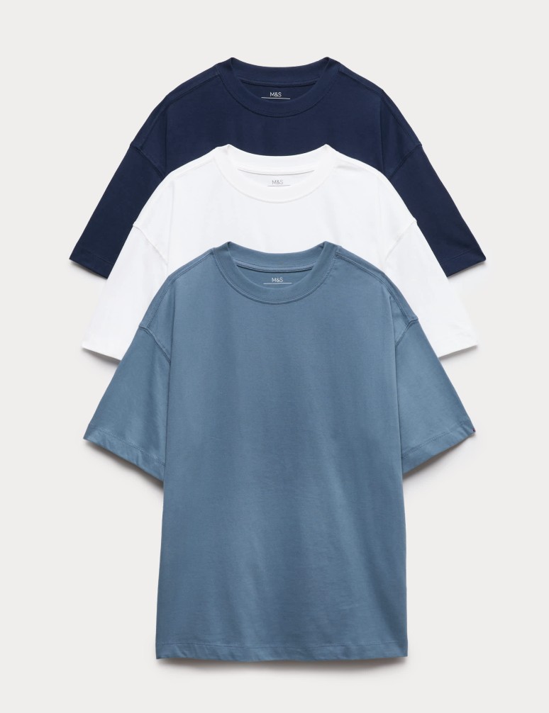 Trička z čisté bavlny, 3 ks (6–16 let)