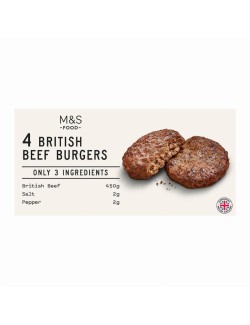 4 burgery z hovězího masa ochucené solí a černým pepřem