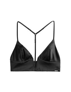 Saténová braletka s černými štítky