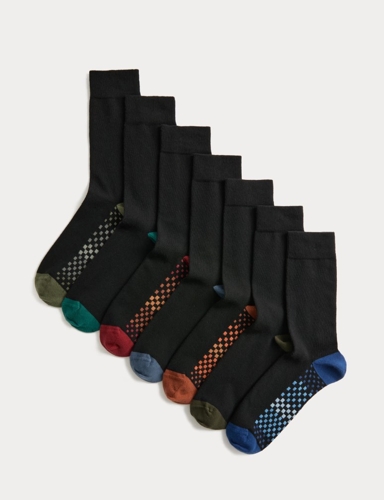 7 Pack Cool & Fresh™ Geo Cotton Rich Socks