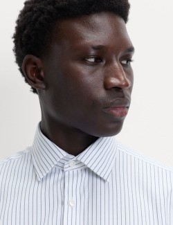 Pruhovaná košile úzkého střihu z čisté bavlny