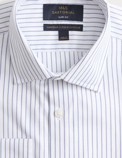 Pruhovaná košile úzkého střihu z čisté bavlny