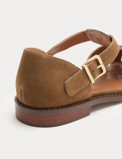 Semišové rybářské sandály s páskem