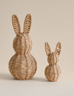 2 Pack Raffia Woven Bunnies