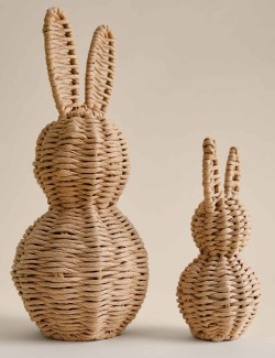 2 Pack Raffia Woven Bunnies