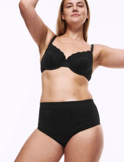 Krajkové brazilské kalhotky pro stomiky, s vysokým podílem bavlny, 3 ks v balení