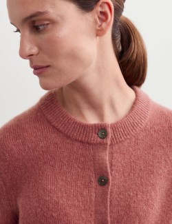 Mohair & Wool Blend Textured Cardigan