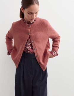 Mohair & Wool Blend Textured Cardigan