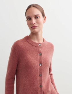 Mohair & Wool Blend Textured Cardigan