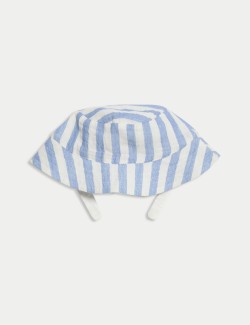 2pc Pure Cotton Blue Striped Romper Outfit (0-3 Yrs)