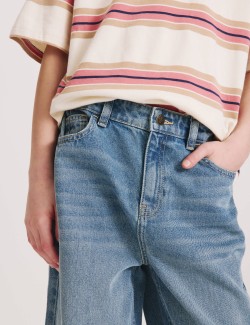 Pure Cotton Barrel Leg Jeans (6-16 Yrs)