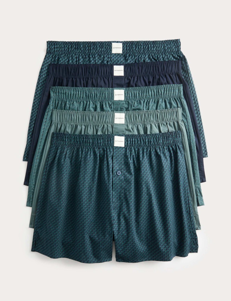 5 Pack Supima® Cotton Rich Woven Boxers