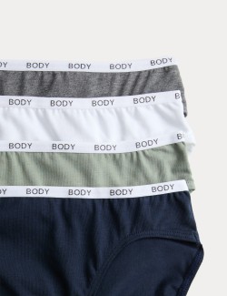 Vysoce vykrojené kalhotky s vysokým podílem bavlny Supima, 4 ks