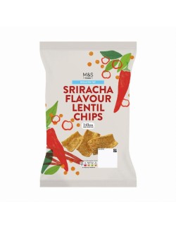 Lupínky z čočkové mouky s kousky sušených chilli papriček a rajčat, s příchutí omáčky Sriracha