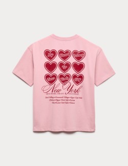 Tričko z čisté bavlny s grafickým motivem New Yorku (6-16 let)