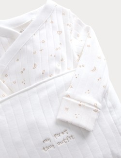 3 Piece Cotton Rich Crawler Outfit with Pouch (7lbs-6 Mths)