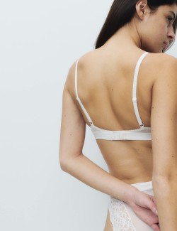 Žebrovaná bavlněná podprsenka Lotta s kosticemi a polovičními košíčky (A–E)