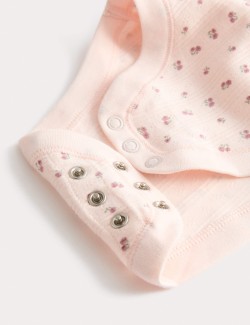 3pk Pure Cotton Floral Long Sleeve Bodysuits (0-3 Yrs)