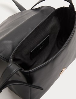 Faux Leather Woven Mini Cross Body Bag