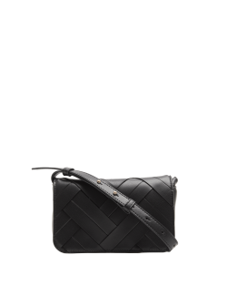 Faux Leather Woven Mini Cross Body Bag