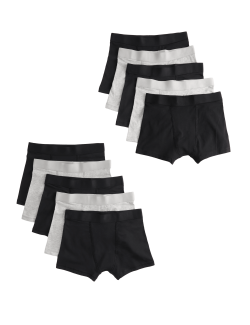 Bavlněné trenýrky se strečem, 10 ks v balení (5–16 let)