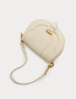 Buckle Detail Cross Body Saddle Bag