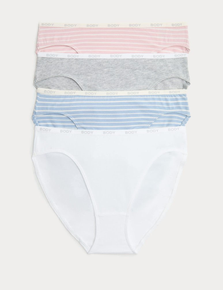 4pk Supima Cotton Rich High Leg Knickers