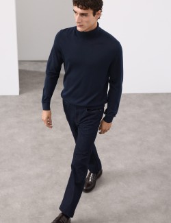 Pure Extra Fine Merino Wool Roll Neck Jumper