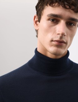 Pure Extra Fine Merino Wool Roll Neck Jumper