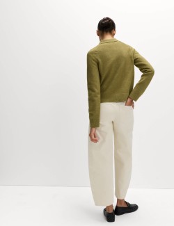 Kardigan s rolákovým límečkem a knoflíky na přední straně