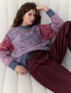 Colour Block Jumper with Mohair