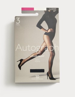 3pk 10 Denier Ladder Resist Matt Tights