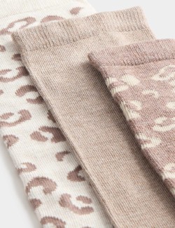 3 Pack Supersoft Animal Print Crew Socks