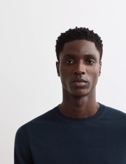 Extra Fine Merino Wool Crew Neck Jumper with Silk