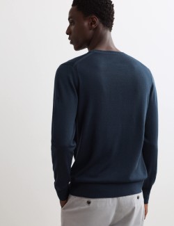 Extra Fine Merino Wool Crew Neck Jumper with Silk