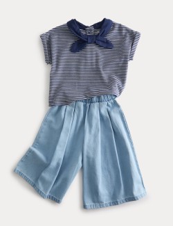 2 Piece Striped Top and Culottes Outfit (0-36 Months)