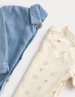 Džínová košile a tričko s potiskem (0–6 let)