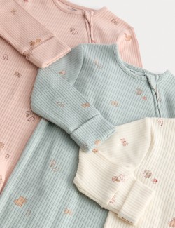 3 ks bavlněných overalů s potiskem lesa (3 kg – 3 roky)