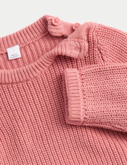 Dvoudílný pruhovaný pletený outfit z čisté bavlny (0–12 měsíců)