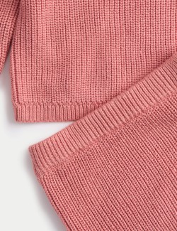 Dvoudílný pruhovaný pletený outfit z čisté bavlny (0–12 měsíců)