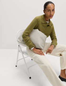 Kardigan s rolákovým límečkem a knoflíky na přední straně