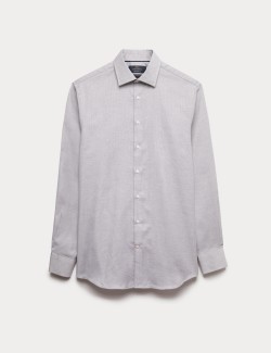 Regular Fit Luxury Pure Cotton Textured Shirt