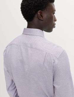 Regular Fit Luxury Pure Cotton Textured Shirt