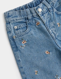 Džíny normálního střihu s výšivkou (2-10 let)
